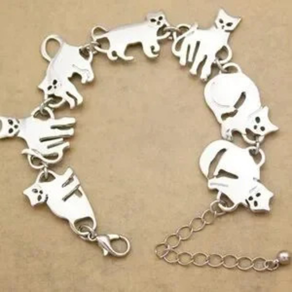 Cat Charm Bracelets For Women Kittens Bracelet